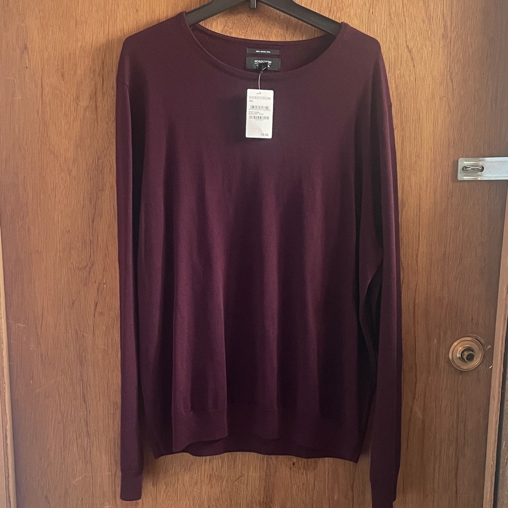 Nordstrom Men's Rich Burgundy Crewneck Sweater